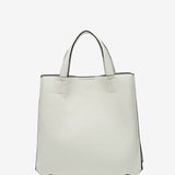 Shopper bag in white recycled materials