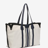 Shopper bag in beige recycled materials