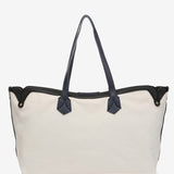 Shopper bag in beige recycled materials