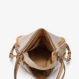 Bag - backpack in beige recycled materials