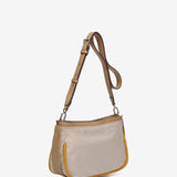 Crossbody bag in beige recycled materials