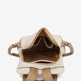 Backpack in beige recycled materials