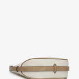 Shoulder bag in beige recycled materials