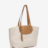 Bolso shopper en materiales reciclados beige