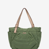 Bolso shopper en materiales reciclados y acolchados verde