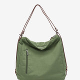 Bolso - mochila en materiales reciclados y acolchados verde