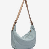 Shoulder bag in recycled and padded materials, blue