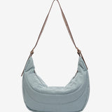 Shoulder bag in recycled and padded materials, blue