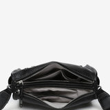 Black recycled material shoulder bag