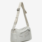 Crossbody bag in beige recycled materials