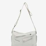 Crossbody bag in beige recycled materials