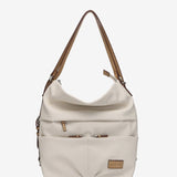 Bag - backpack in beige recycled materials