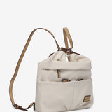 Bag - backpack in beige recycled materials