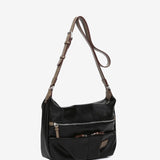 Black recycled material shoulder bag