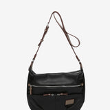 Black recycled material shoulder bag