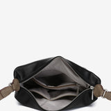 Black recycled material shoulder bag