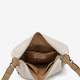 Crossbody bag in beige recycled materials