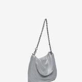 White metal mesh shoulder bag