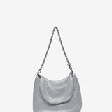 White metal mesh shoulder bag