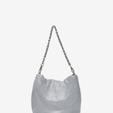 White metal mesh shoulder bag