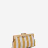 Striped party clutch in yellow