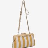 Striped party clutch in yellow