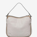 Bolso de hombro en piel beige