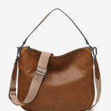 Shoulder bag in cognac leather