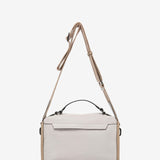 Beige leather shoulder bag