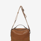 Cognac leather shoulder bag