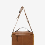 Cognac leather shoulder bag