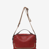 Red leather shoulder bag