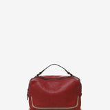 Red leather shoulder bag