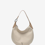 Shoulder bag in beige leather