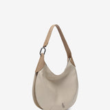 Shoulder bag in beige leather