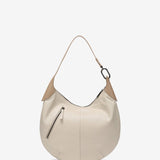 Shoulder bag in beige leather