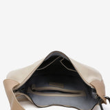 Shoulder bag in beige leather