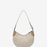 Small shoulder bag in beige leather