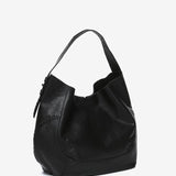 Black leather shoulder bag