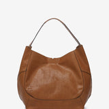 Bolso de hombro en piel cognac