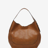 Bolso de hombro en piel cognac