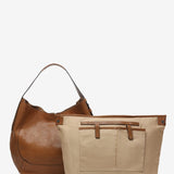 Bolso de hombro en piel cognac