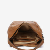 Bolso de hombro en piel cognac