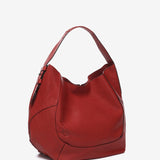 Red leather shoulder bag