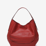 Red leather shoulder bag