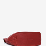 Red leather shoulder bag