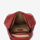 Rote Leder-Schultertasche