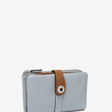 Medium wallet in two-tone grey leather