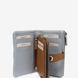 Medium wallet in two-tone grey leather