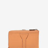 Medium wallet in two-tone orange leather